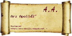 Arz Apolló névjegykártya